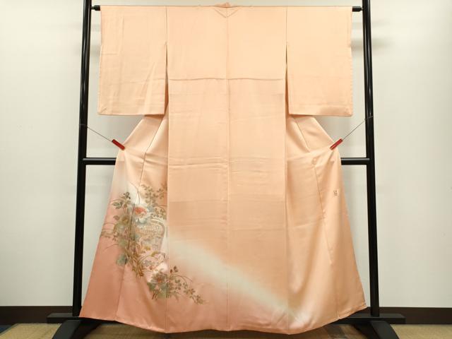 平和屋着物●金彩友禅　卓越技能者・名工・和田光正　訪問着　籬草花文　暈し染め　金銀彩　正絹　逸品　CABJ2450ze