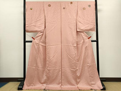 平和屋着物●訪問着　総刺繍　駒刺繍　花唐草地紋　草花丸文　虹色　仮絵羽　正絹　逸品　未使用　CABJ2462ze