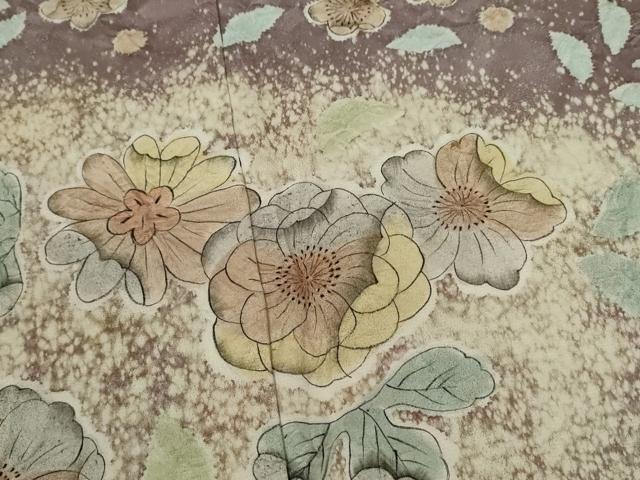 平和屋着物●訪問着　辻ヶ花　手描き　絞り　銀通し地　正絹　逸品　CABJ2464ze