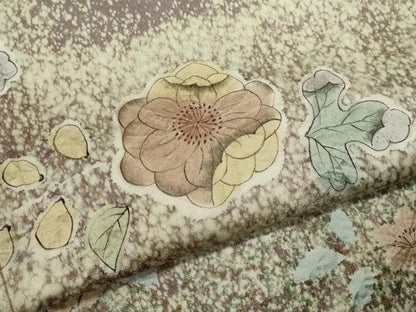 平和屋着物●訪問着　辻ヶ花　手描き　絞り　銀通し地　正絹　逸品　CABJ2464ze