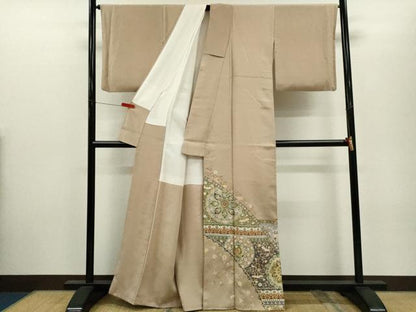 平和屋着物●豪華色留袖　作家物　人物正倉院更紗花鳥文　金彩　正絹　逸品　CABJ2465ze