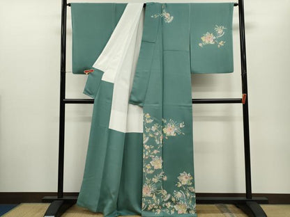 平和屋着物●訪問着　更紗草花文　金銀彩　正絹　逸品　CABJ2466ze