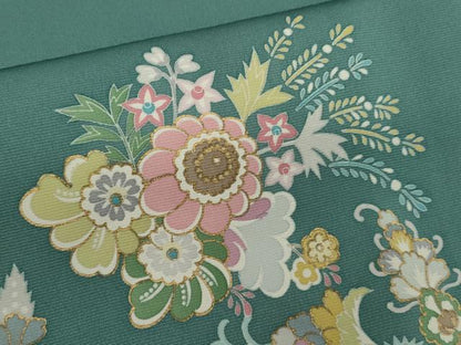 平和屋着物●訪問着　更紗草花文　金銀彩　正絹　逸品　CABJ2466ze