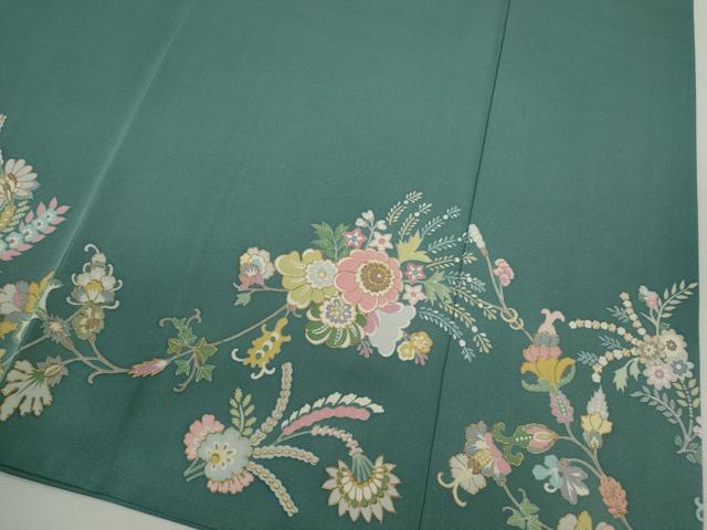 平和屋着物●訪問着　更紗草花文　金銀彩　正絹　逸品　CABJ2466ze