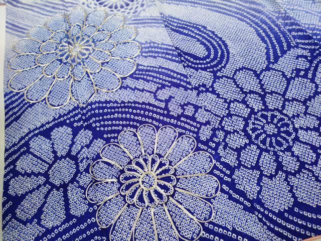 平和屋着物●豪華振袖　総絞り　駒刺繍　流水舞花文　暈し染め　正絹　逸品　CABJ2467ze