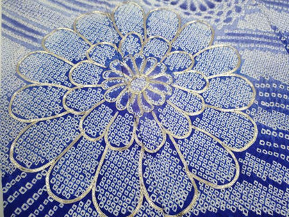 平和屋着物●豪華振袖　総絞り　駒刺繍　流水舞花文　暈し染め　正絹　逸品　CABJ2467ze