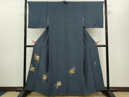 平和屋着物●中村勘九郎　訪問着　駒刺繍　色紙重ね草花文　金彩　正絹　逸品　CABJ2469ze