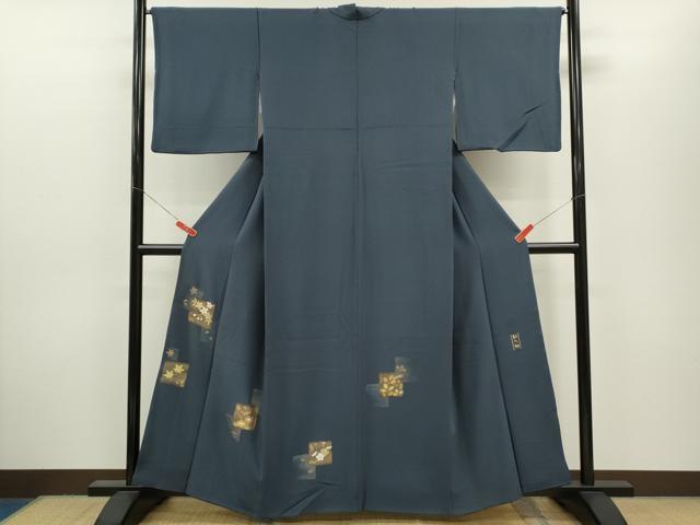 平和屋着物●中村勘九郎　訪問着　駒刺繍　色紙重ね草花文　金彩　正絹　逸品　CABJ2469ze