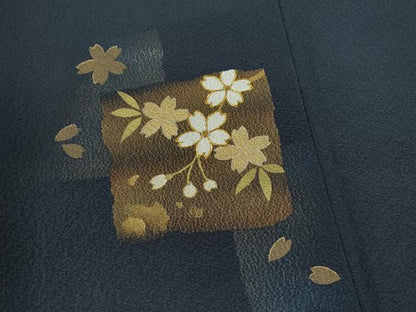 平和屋着物●中村勘九郎　訪問着　駒刺繍　色紙重ね草花文　金彩　正絹　逸品　CABJ2469ze