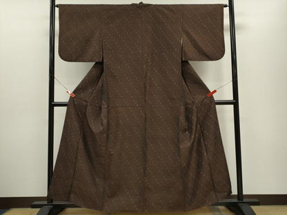 平和屋着物●上質な紬　斜線文　正絹　逸品　CABJ2470ze