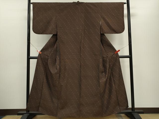 平和屋着物●上質な紬　斜線文　正絹　逸品　CABJ2470ze