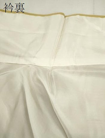 平和屋着物●上質な色無地　雲取り地紋　芥子色　正絹　逸品　未使用　CABJ2471ze