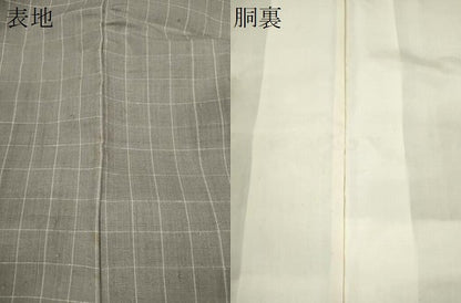 平和屋着物●上質な紬　格子柄　正絹　逸品　CABJ2472ze