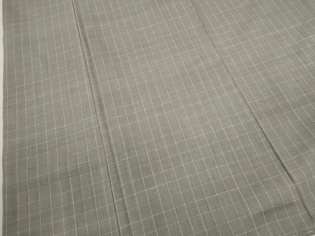 平和屋着物●上質な紬　格子柄　正絹　逸品　CABJ2472ze