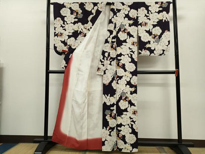 平和屋着物●上質な小紋　草花文　正絹　逸品　CABJ2474ze