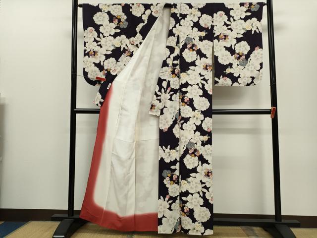 平和屋着物●上質な小紋　草花文　正絹　逸品　CABJ2474ze