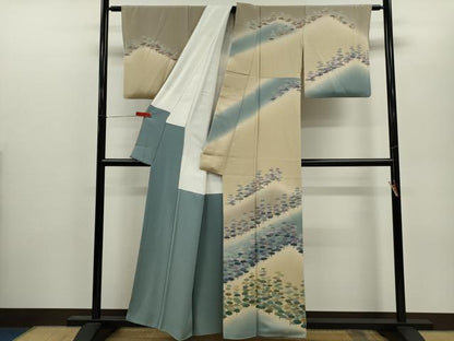 平和屋着物●十日町　加賀草木友禅の第一人者　田村哲彦　訪問着　樹林文　暈し染め　正絹　逸品　CABJ2480ze
