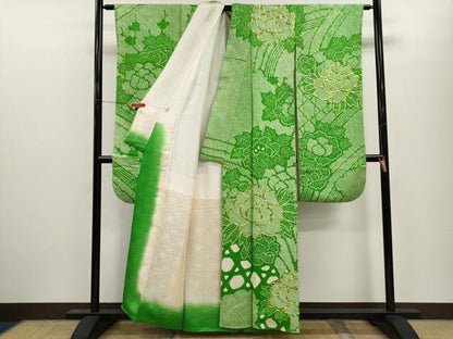 平和屋着物●豪華振袖　駒刺繍　絞り　牡丹　やまと謹製　正絹　逸品　CABJ2481ze