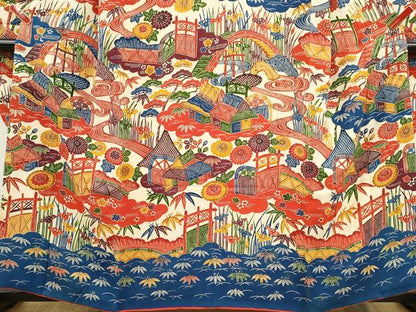 平和屋着物●豪華振袖　紅型　松竹梅御所解文　鬼しぼ縮緬　正絹　逸品　CABJ2482ze