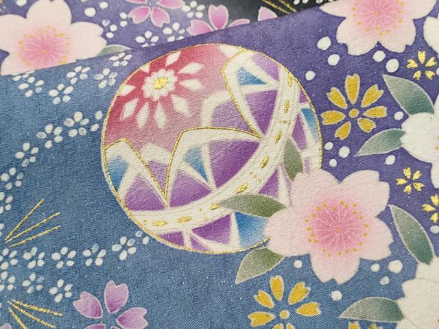 平和屋着物●豪華振袖　駒刺繍　鞠舞花文　暈し染め　黒地　金通し地　正絹　逸品　CABJ2485ze