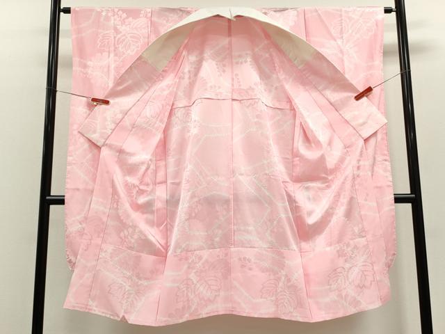 平和屋着物●振袖用長襦袢　無双仕立て　絞り　草花地紋　洗える着物　CABJ2486ze