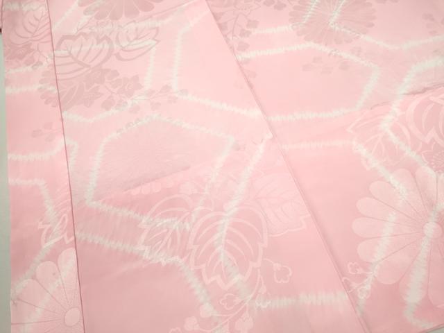 平和屋着物●振袖用長襦袢　無双仕立て　絞り　草花地紋　洗える着物　CABJ2486ze