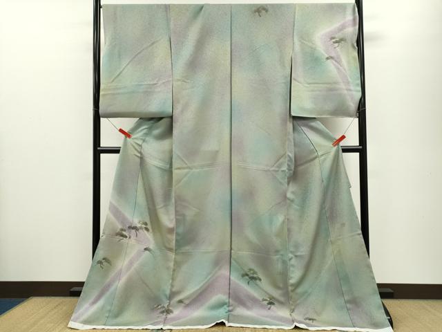 平和屋着物●訪問着　大矢博司　和紙　枝松文　暈し染め　仮絵羽　正絹　逸品　未使用　CABJ2487ze