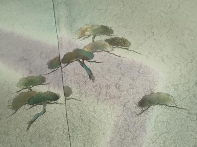 平和屋着物●訪問着　大矢博司　和紙　枝松文　暈し染め　仮絵羽　正絹　逸品　未使用　CABJ2487ze