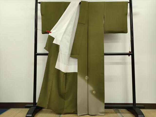 平和屋着物●友禅作家の巨匠　浅井青仁　色留訪問着　枝花丸文　暈し染め　金彩　正絹　逸品　CABJ2490ze