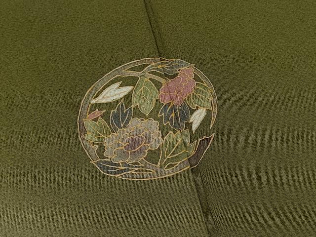 平和屋着物●友禅作家の巨匠　浅井青仁　色留訪問着　枝花丸文　暈し染め　金彩　正絹　逸品　CABJ2490ze