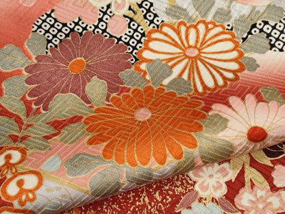 平和屋着物●豪華振袖　花籠文　暈し染め　金彩　正絹　逸品　CABJ2492ze