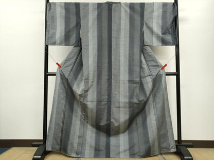 平和屋着物●上質な紬　縞　正絹　逸品　未使用　CABJ2493ze