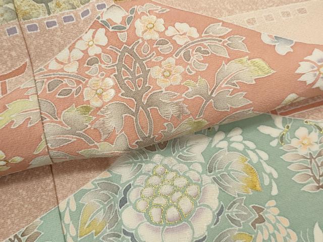 平和屋着物●鎌倉友禅　坂井教人　日本工芸会正会員　訪問着　刺繍　動物風景花文　金彩　正絹　逸品　CABJ2496ze
