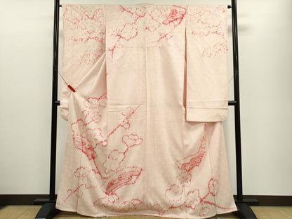 平和屋着物●豪華振袖　総絞り　地紙枝梅文　正絹　逸品　CABJ2497ze