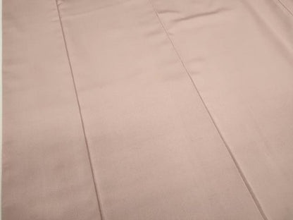 平和屋着物●上質な色無地　御召縮緬　薄柿色　正絹　逸品　CABJ2500ze