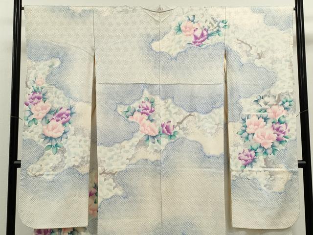 平和屋着物●豪華振袖　絞り　雲取り草花文　暈し染め　金彩　正絹　逸品　CABJ2501ze