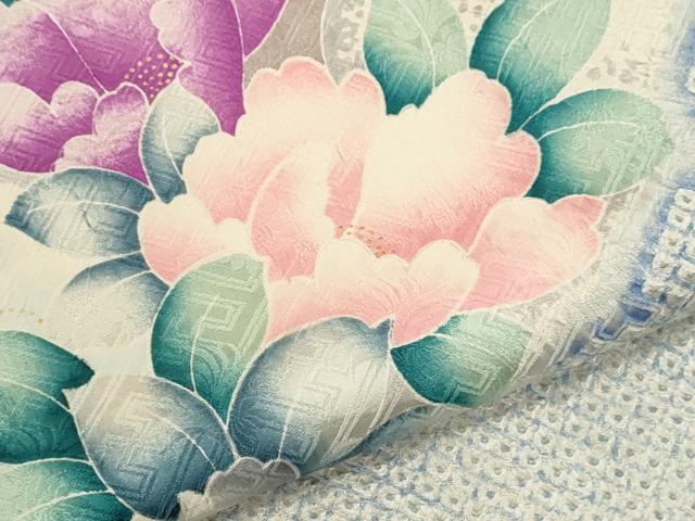 平和屋着物●豪華振袖　絞り　雲取り草花文　暈し染め　金彩　正絹　逸品　CABJ2501ze