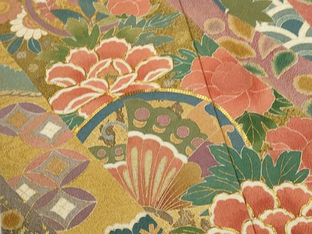 平和屋着物●豪華振袖　駒刺繍　松竹梅束ね熨斗舞蝶花文　金彩　正絹　逸品　CABJ2505ze