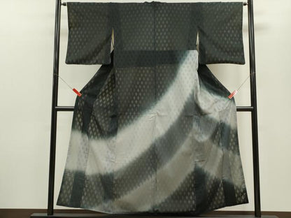 平和屋着物●訪問着　網目文　暈し染め　黒地　正絹　逸品　CABJ2506ze