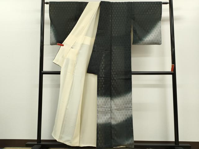 平和屋着物●訪問着　網目文　暈し染め　黒地　正絹　逸品　CABJ2506ze