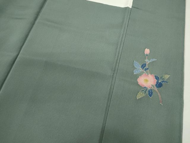 平和屋着物●訪問着　友禅　紬地　枝花文　暈し染め　正絹　逸品　CABJ2508ze