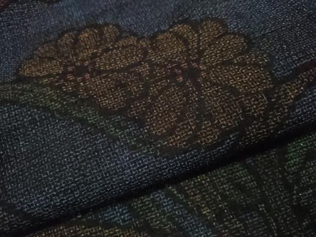 平和屋着物●結城紬　100亀甲　草花文　正絹　逸品　未使用　CABJ2510ze