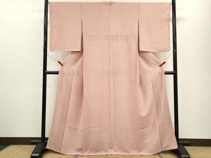 平和屋着物●江戸小紋　飯島輝也　万筋　甚三紅色✕白色　正絹　逸品　未使用　CABJ2511ze