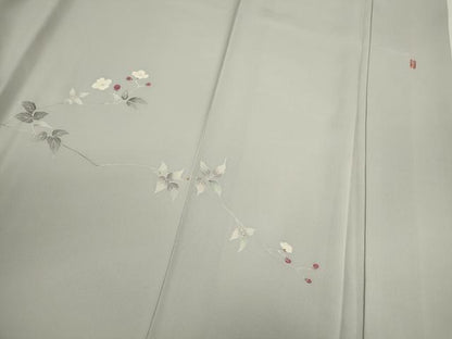 平和屋着物●訪問着　友禅　作家物　枝花文　正絹　逸品　CABJ2513ze