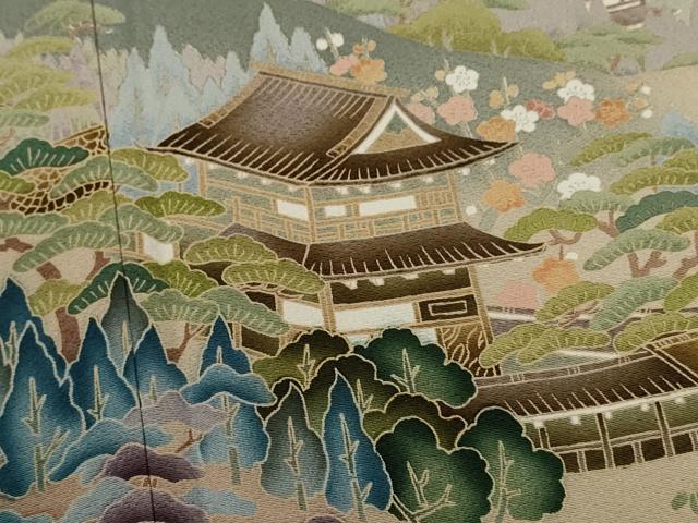 平和屋着物●訪問着　友禅　風景文　暈し染め　正絹　逸品　CABJ2514ze