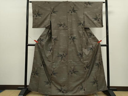 平和屋着物●本場大島紬　7マルキ　草木文　正絹　逸品　未使用　CABJ2515ze