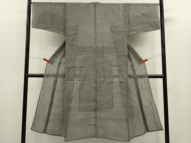 平和屋着物＊夏物　男性　本場小千谷ちぢみ　霞文　麻　逸品　CABJ2518ze