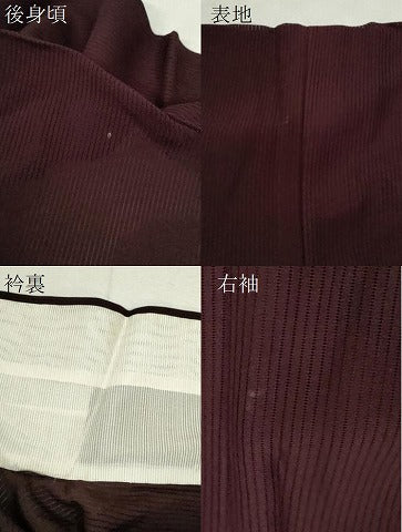 平和屋着物＊夏物　色無地　縦絽　似せ紫色　正絹　逸品　CABJ2520ze