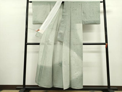 平和屋着物＊中国三大刺繍　スワトウ刺繍　夏物　訪問着　縦絽　草花文　暈し染め　正絹　逸品　CABJ2522ze