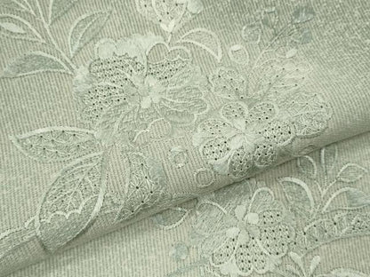 平和屋着物＊中国三大刺繍　スワトウ刺繍　夏物　訪問着　縦絽　草花文　暈し染め　正絹　逸品　CABJ2522ze
